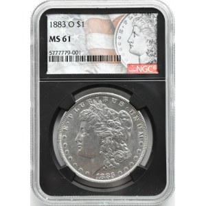 USA, Morgan, 1 dolar 1883 O, Nowy Orlean, NGC MS61