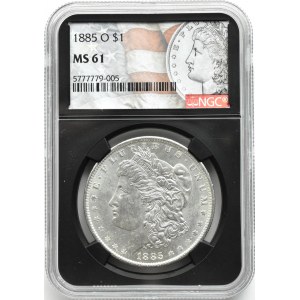 USA, Morgan, 1 dolar 1885 O, Nowy Orlean, NGC MS61