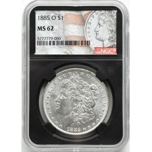 USA, Morgan, 1 dolar 1885 O, Nowy Orlean, NGC MS62