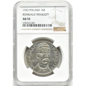 Polska, II RP, Romuald Traugutt, 10 złotych 1933, Warszawa, NGC AU55