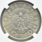 Polska, II RP, Józef Piłsudski, 10 złotych 1934, Warszawa, rzadszy rocznik, NGC AU55