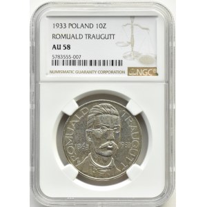 Polska, II RP, Romuald Traugutt, 10 złotych 1933, Warszawa, NGC AU58