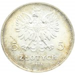 Polska, II RP, 5 złotych 1928 Nike, Warszawa, odmiana ze znakiem mennicy, piękna!