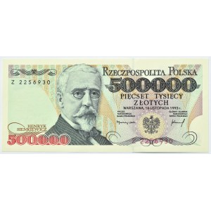 Polska, III RP, H. Sienkiewicz, 500000 złotych 1993, seria Z, Warszawa, UNC