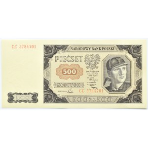 Polska, RP, 500 złotych 1948, seria CC, Warszawa, UNC