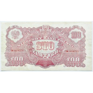 Polska Ludowa, seria lubelska, 100 złotych 1944, seria TM, …-owym, wysokość 4,13 mm, RZADKIE