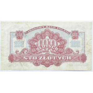 Polska Ludowa, seria lubelska, 100 złotych 1944, seria TM, …-owym, wysokość 4,13 mm, RZADKIE