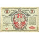 Polska, II RP, 5 marek 1916 Biletów....Generał, seria A, rzadkie
