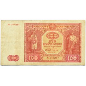 Polska, RP, 100 złotych 1946, seria Mz, bardzo rzadkie