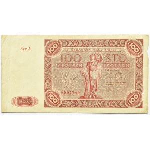 Polska, RP, 100 złotych 1947, Warszawa, seria A