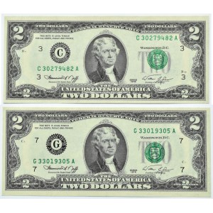 USA, 2 dolary 1976, serie C i G, Filadelfia/Boston, UNC