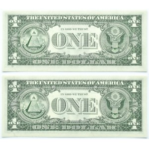 USA, 1 dolar 1963, seria J, Kansas City, UNC, dwa egzemplarze