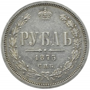 Rosja, Aleksander II, rubel 1875 HI, Petersburg, rzadki rocznik