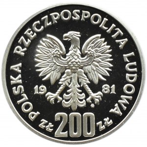 Polska, PRL, 200 złotych 1981, Bolesław Śmiały, Warszawa, UNC