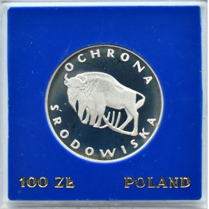 Polska, PRL, 100 złotych 1977, Żubr, Warszawa, UNC