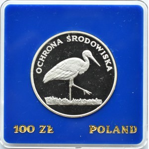 Polska, PRL, 100 złotych 1982, Bocian, Warszawa, UNC