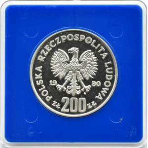Polska, PRL, 200 złotych 1980, Zimowe Igrzyska XIII Olimpiady, Warszawa, UNC