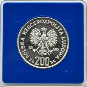 Polska, PRL, 200 złotych 1980, Zimowe Igrzyska XIII Olimpiady, Warszawa, UNC