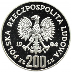 Polska, PRL, 200 złotych 1984, Zimowe Igrzyska XIV Olimpiady, Warszawa, UNC