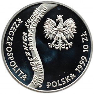 Polska, III RP, 10 złotych 1999, J. Słowacki, Warszawa, UNC
