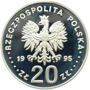 Polska, III RP, 20 złotych 1995, Ecu - M. Kopernik, Warszawa, UNC