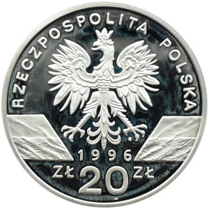 Polska, III RP, 20 złotych 1996, Jeż, Warszawa, UNC
