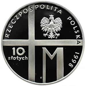 Polska, III RP, 10 złotych 1998, 20-lecie Pontyfikatu JPII, Warszawa, UNC