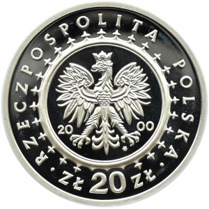 Polska, III RP, 20 złotych 2000, Wilanów, Warszawa, UNC