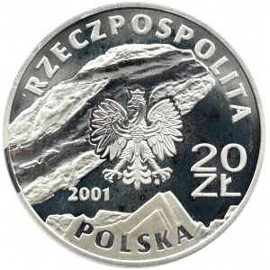 Polska, III RP, 20 złotych 2001, Wieliczka, Warszawa, UNC