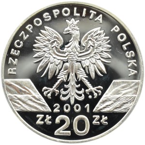 Polska, III RP, 20 złotych 2001, Paź Królowej, Warszawa, UNC