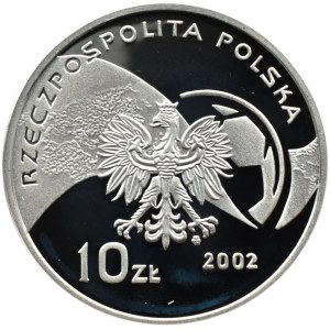 Polska, III RP, 10 złotych 2002, MŚ Korea-Japonia, Warszawa, UNC