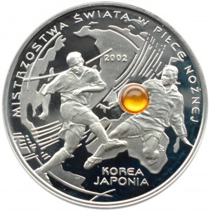 Polska, III RP, 10 złotych 2002, MŚ Korea-Japonia z bursztynem, Warszawa, UNC