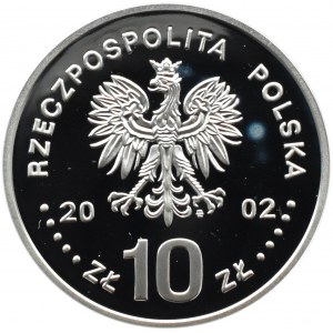 Polska, III RP, 10 złotych 2002, August II Mocny, Warszawa, UNC