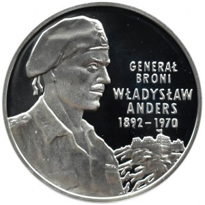 Polska, III RP, 10 złotych 2002, gen. Wł. Anders, Warszawa, UNC