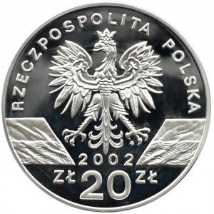 Polska, III RP, 20 złotych 2002, Żółw, Warszawa, UNC