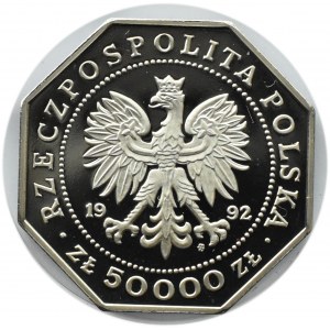 Polska, III RP, 50000 złotych 1992, Virtuti Militari, Warszawa, UNC