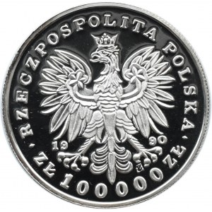 Polska, III RP, 100000 złotych 1990, T. Kościuszko, Mały Tryptyk, UNC