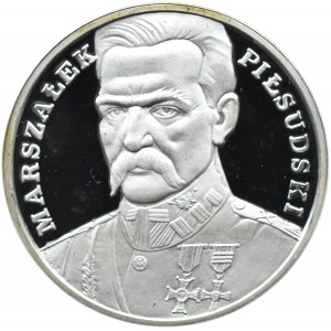 Polska, III RP, 100000 złotych 1990, J. Piłsudski, Mały Tryptyk, UNC