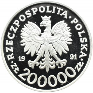 Polska, III RP, 200000 złotych 1991, Konstytucja, Warszawa, UNC