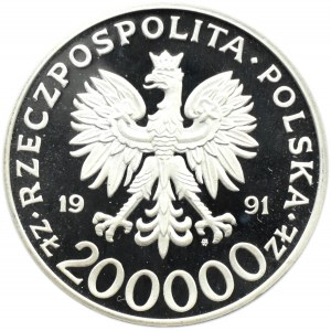 Polska, III RP, 200000 złotych 1991, L. Okulicki Niedźwiadek, Warszawa, UNC