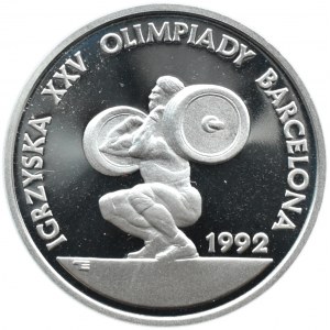 Polska, III RP, 200000 złotych 1991, Igrzyska Barcelona 1992 - ciężarowiec, UNC