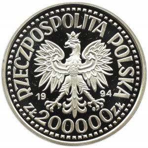 Polska, III RP, 200000 złotych 1994, Zygmunt I Stary - półpostać, Warszawa, UNC