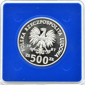 Polska, PRL, 500 złotych 1987, XV Zimowe Igrzyska, Warszawa, UNC