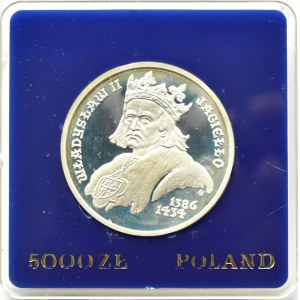 Polska, PRL, 5000 złotych 1989, Władysław Jagiełło - popiersie, Warszawa, UNC