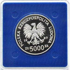 Polska, PRL, 5000 złotych 1989, mjr H. Sucharski, Warszawa, UNC