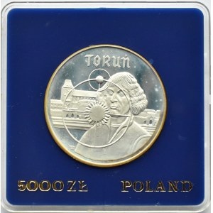 Polska, PRL, 5000 złotych 1989, Toruń - Kopernik, Warszawa, UNC