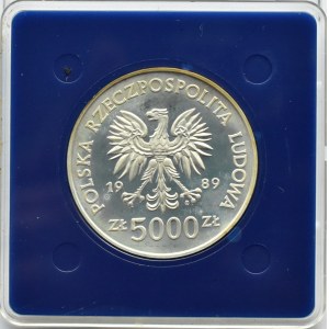 Polska, PRL, 5000 złotych 1989, Toruń - Kopernik, Warszawa, UNC