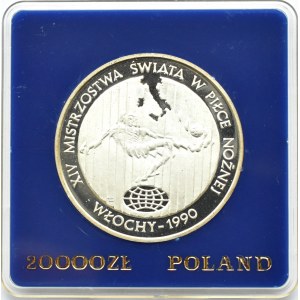 Polska, PRL, 20000 złotych 1989, MŚ w piłce, Włochy 1990, Warszawa, UNC