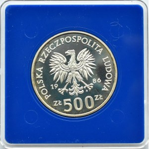 Polska, PRL, 500 złotych 1986, Sowa, Warszawa, UNC
