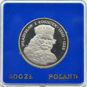 Polska, PRL, 500 złotych 1986, Władysław Łokietek, Warszawa, UNC